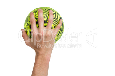 Sportswoman holding a ball