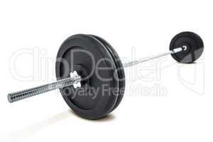 Barbell weights on white background
