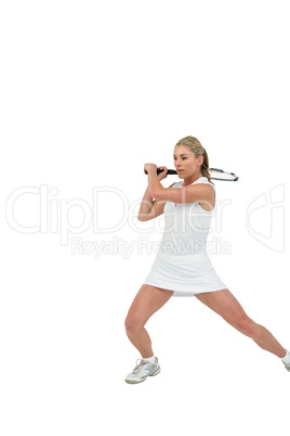 Athlete playing tennis with a racket