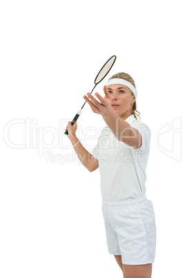 Badminton player playing badminton