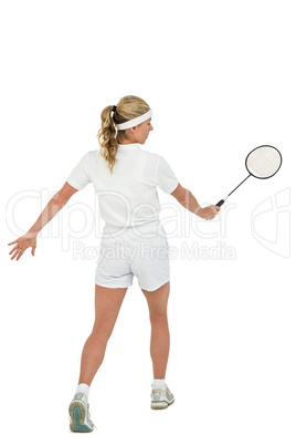 Badminton player playing badminton