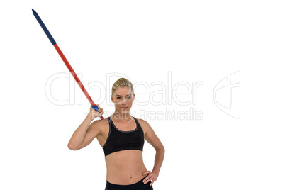 Athlete preparing to throw javelin