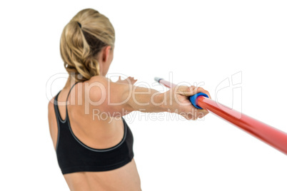 Athlete preparing to throw javelin