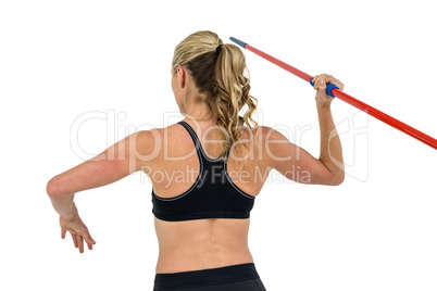 Athlete preparing to throw javelin