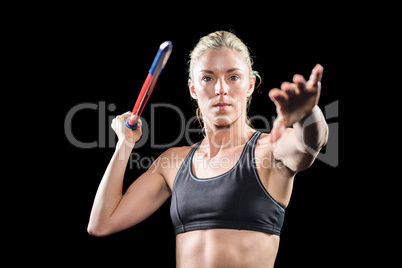 Athlete preparing to throw javelin