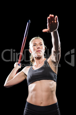 Athlete preparing to throw javelin