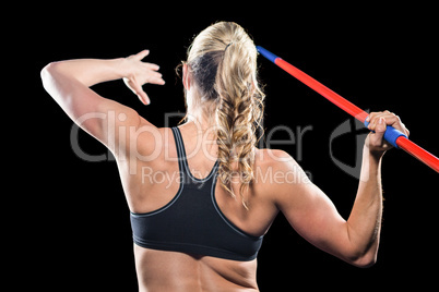 Athlete preparing to throw javelin