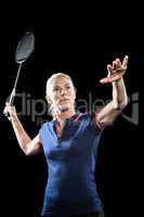 Badminton player playing badminton