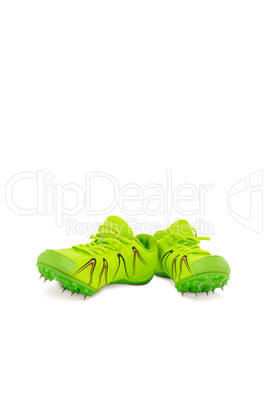 Pair of trainer shoes on white background