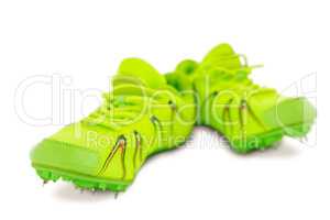 Pair of trainer shoes on white background