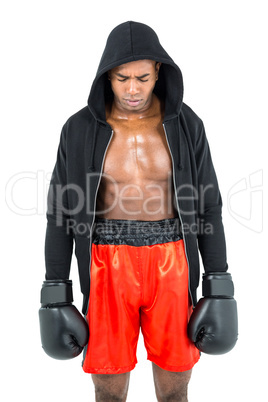 Boxer posing after failure