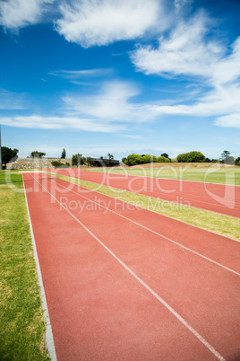 Front view of empty running track