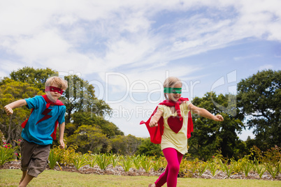 Children pretending to be superhero