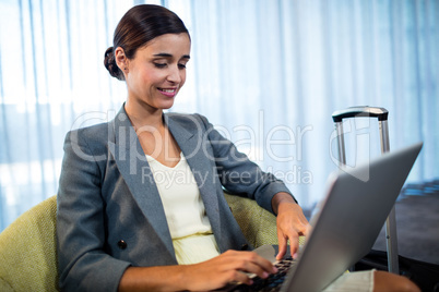 Businesswoman using a computer