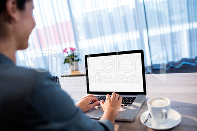 Businesswoman using a computer