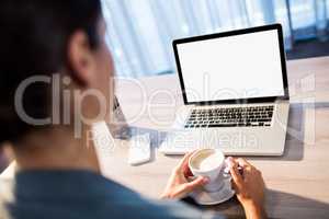 Businesswoman using a computer