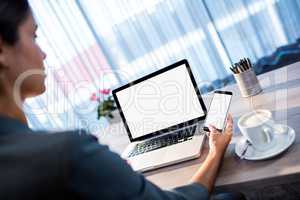 Businesswoman using a computer