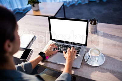 Businesswoman using a computer