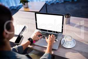 Businesswoman using a computer