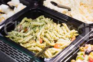 View of shop counter with salads