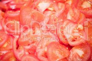 View of sliced tomatoes