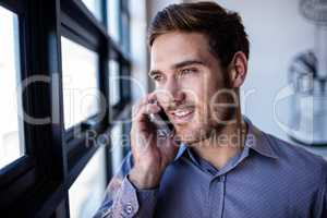 Businessman making a phone call