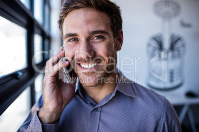 Businessman making a phone call