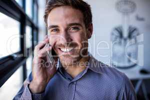 Businessman making a phone call