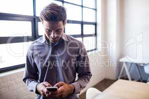 Businessman using smartphone