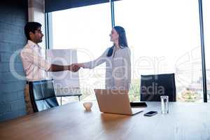 Business people shaking their hands