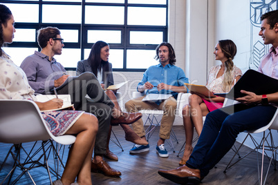 Hipsters doing a meeting