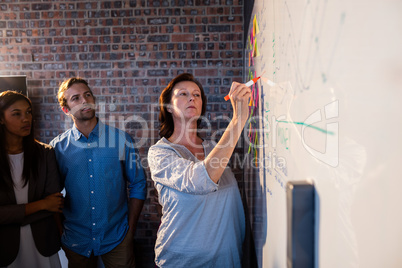 Manager running a briefing