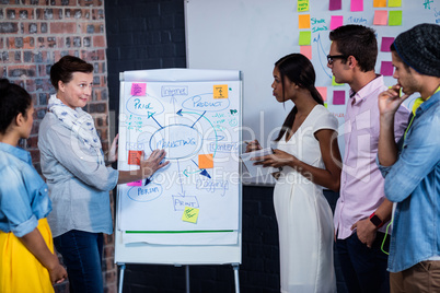 Manager leading a meeting with a group of creative designers