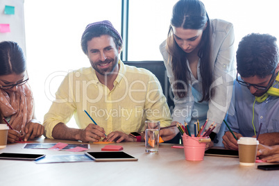 Group of smiling coworkers