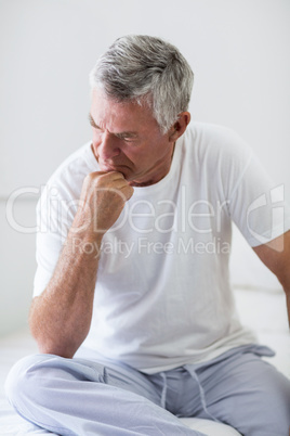 Close-up of worried senior man