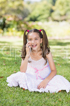 Young girl talking on mobile phone