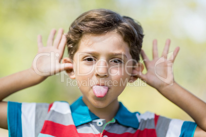 Young boy making a funny faces