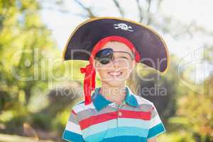 Boy pretending to be a pirate