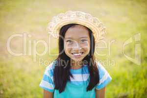 Portrait of girl smiling in park