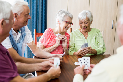 Seniors playing cards