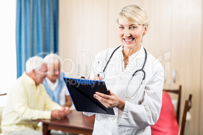 Nurse holding a clipboard