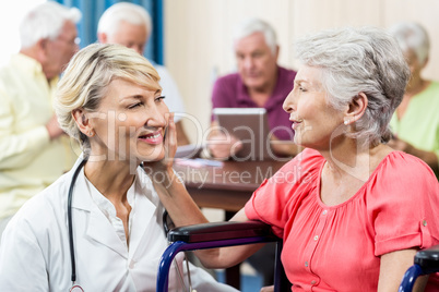 Senior woman sitting in a wheelchair