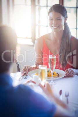 Young couple having lunch together