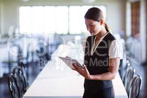 Waitress writing notes