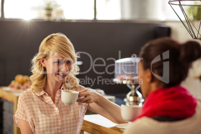 Customers drinking a coffee