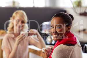 Customers drinking a coffee