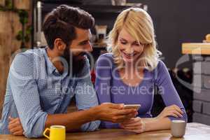 Couple using a smartphone