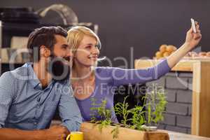 Couple taking a selfie