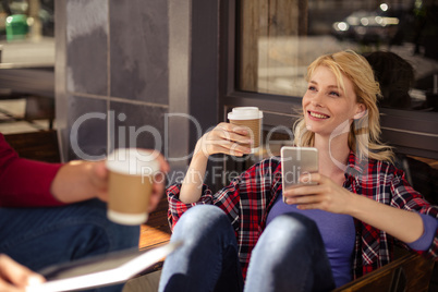 Customer using a smartphone