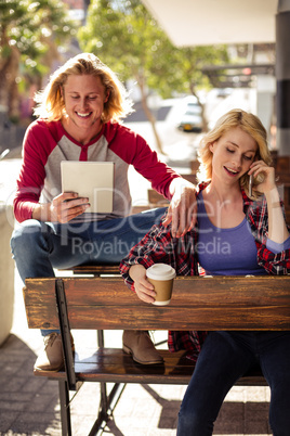 Customer using a tablet computer